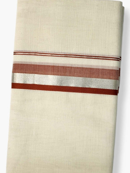  Kerala Balaramapuram Pure Cotton Handloom Mundu/Dhoti 