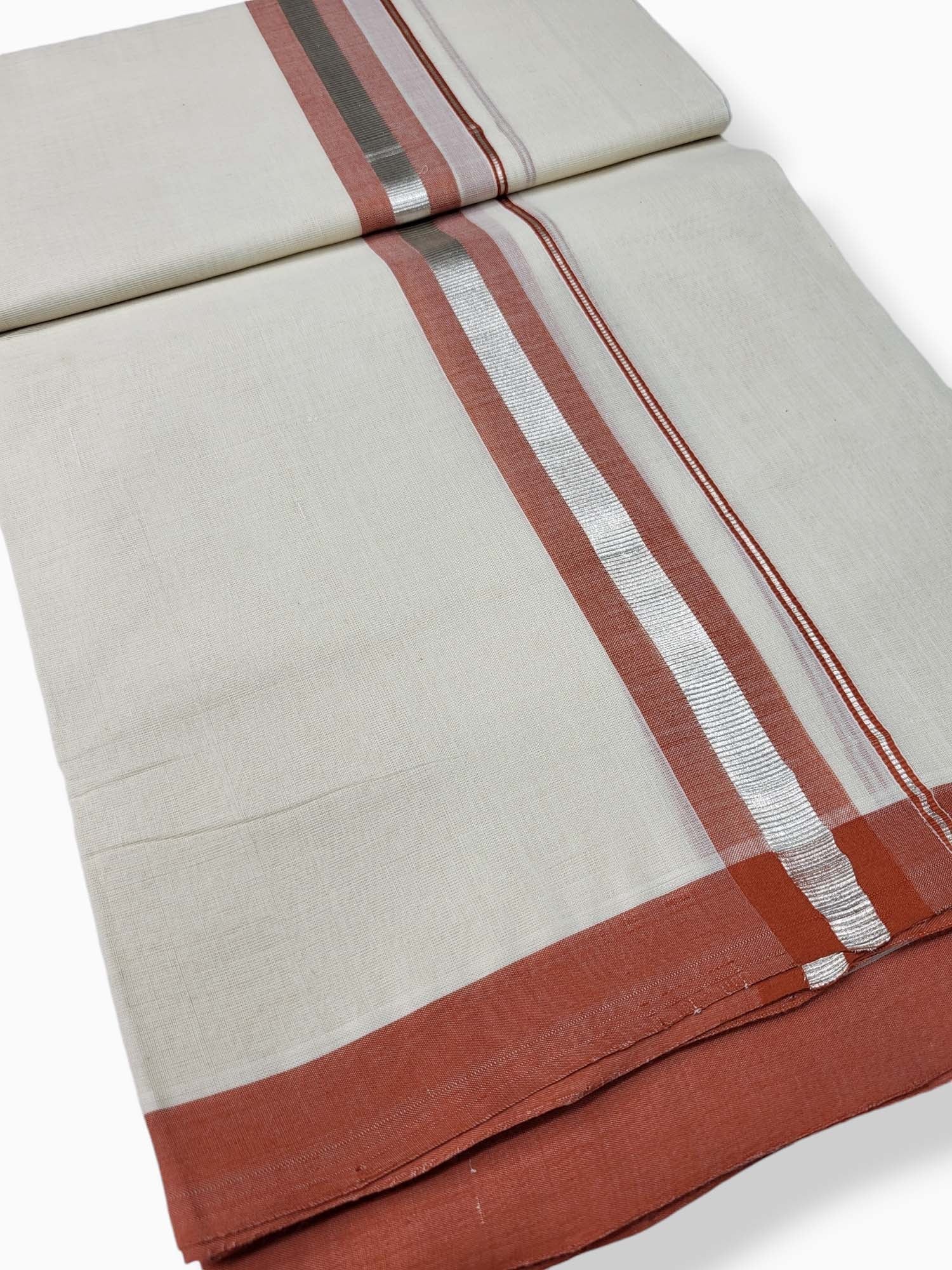  Kerala Balaramapuram Pure Cotton Handloom Mundu/Dhoti 