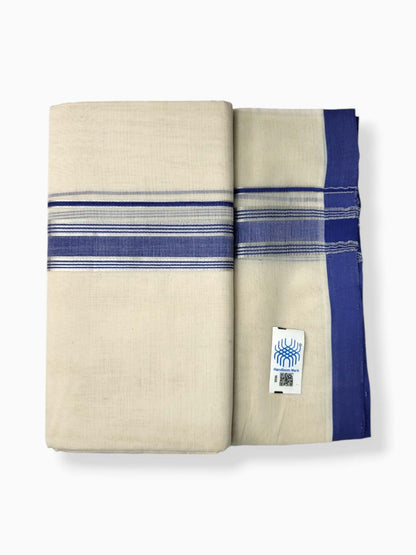  Kerala Balaramapuram Pure Cotton Handloom Mundu/Dhoti 