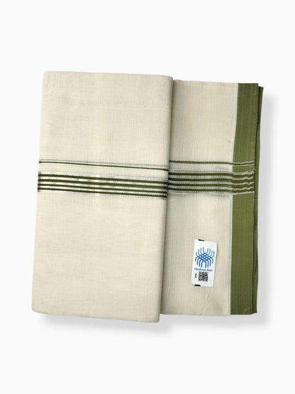  Kerala Balaramapuram Pure Cotton Handloom Mundu/Dhoti 