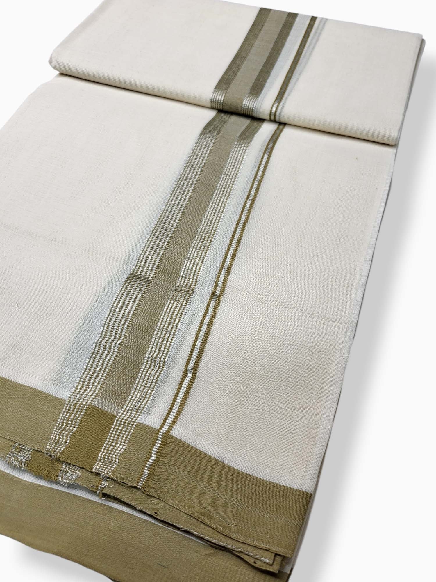  Kerala Balaramapuram Pure Cotton Handloom Mundu/Dhoti 