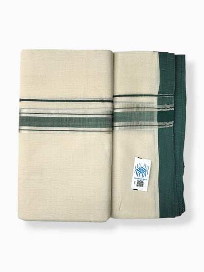  Kerala Balaramapuram Pure Cotton Handloom Mundu/Dhoti 