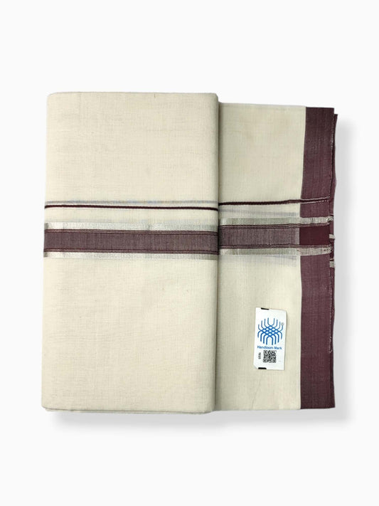  Kerala Balaramapuram Pure Cotton Handloom Mundu/Dhoti 