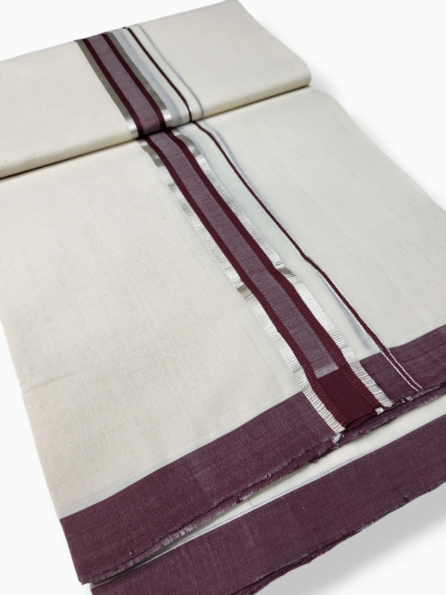  Kerala Balaramapuram Pure Cotton Handloom Mundu/Dhoti 