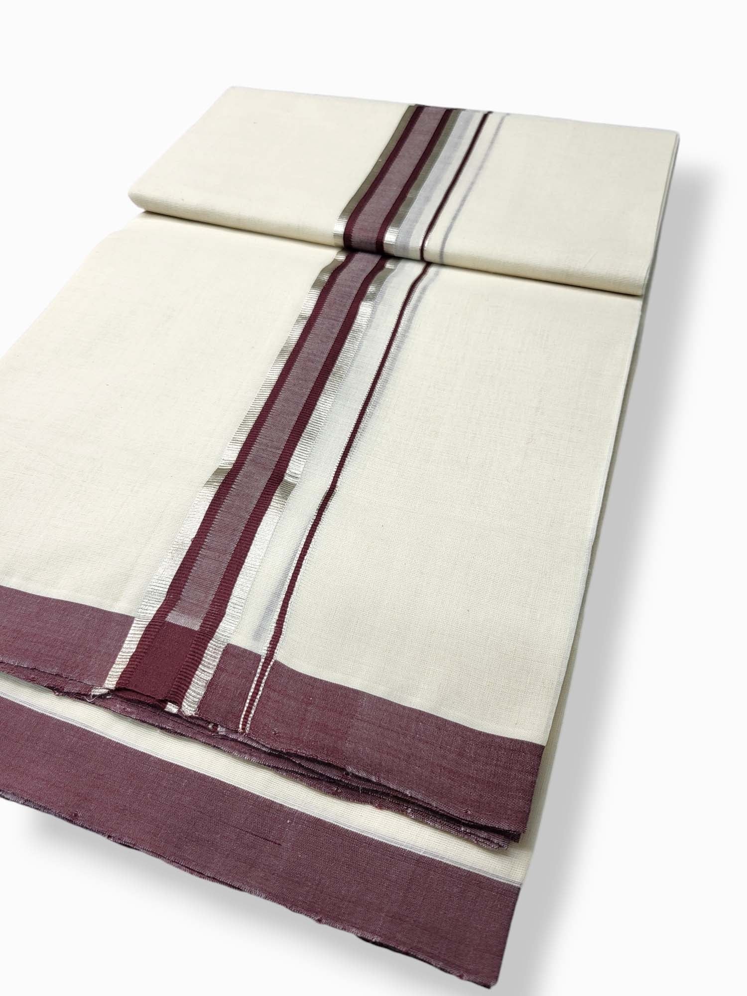  Kerala Balaramapuram Pure Cotton Handloom Mundu/Dhoti 