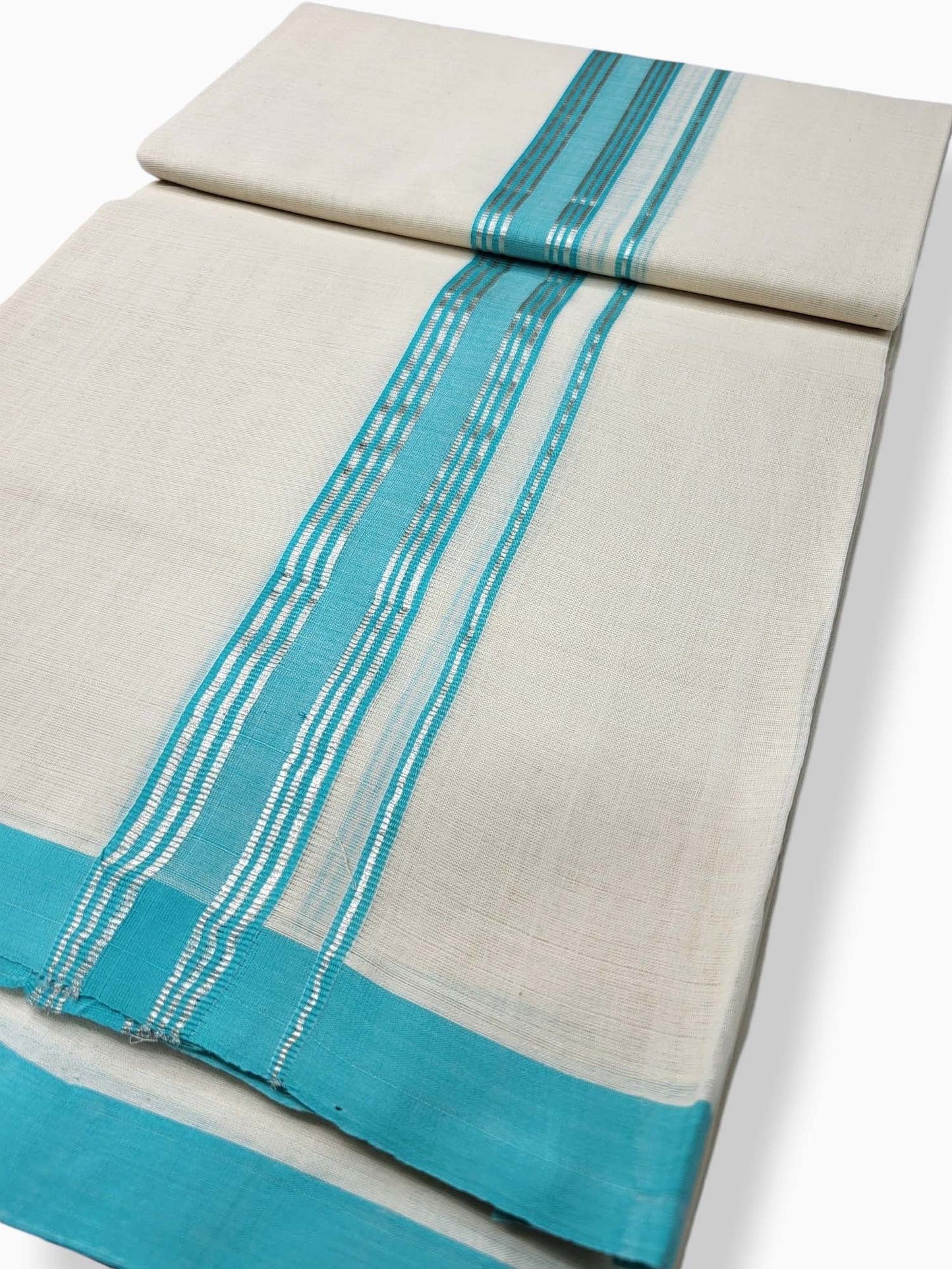  Kerala Balaramapuram Pure Cotton Handloom Mundu/Dhoti 