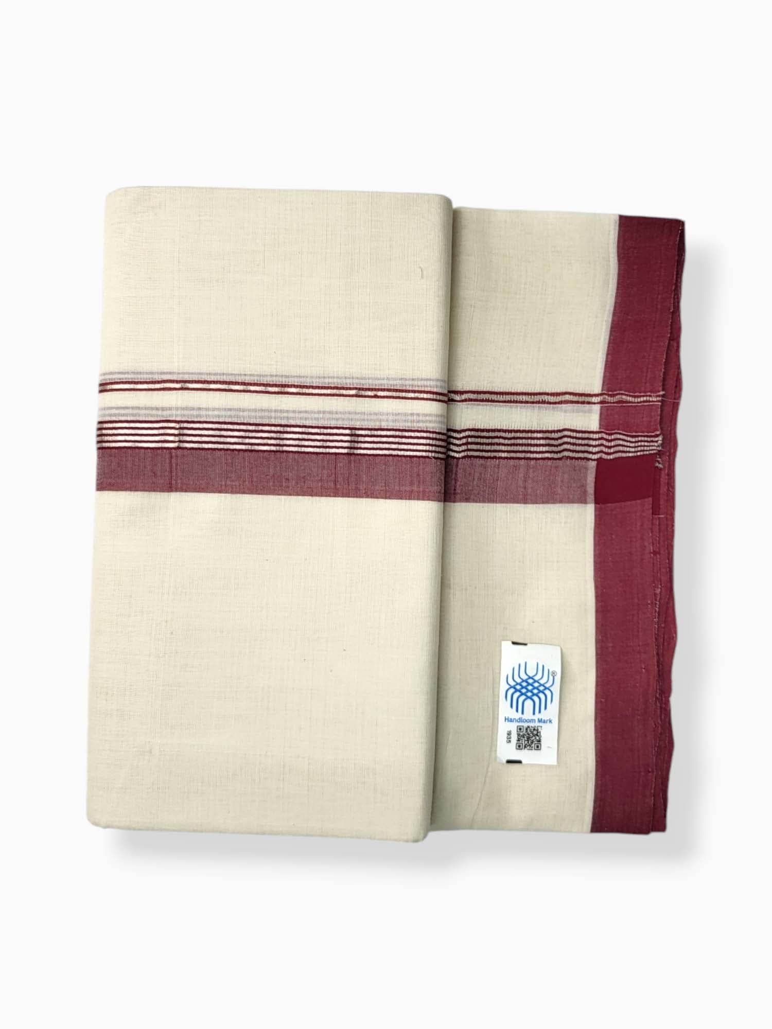  Kerala Balaramapuram Pure Cotton Handloom Mundu/Dhoti 