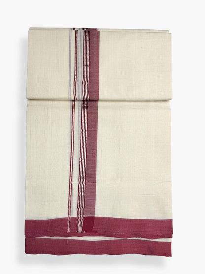  Kerala Balaramapuram Pure Cotton Handloom Mundu/Dhoti 