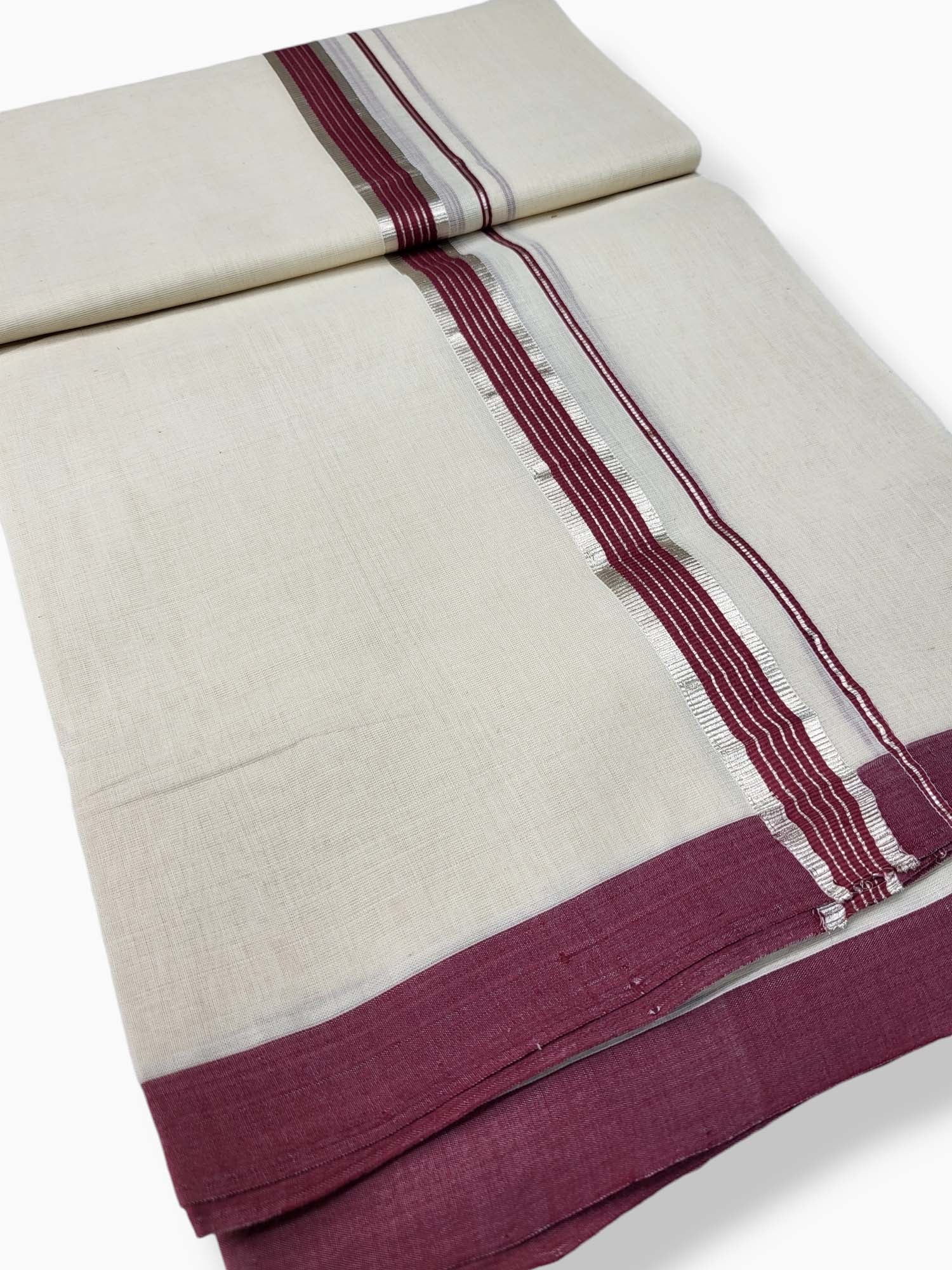  Kerala Balaramapuram Pure Cotton Handloom Mundu/Dhoti 