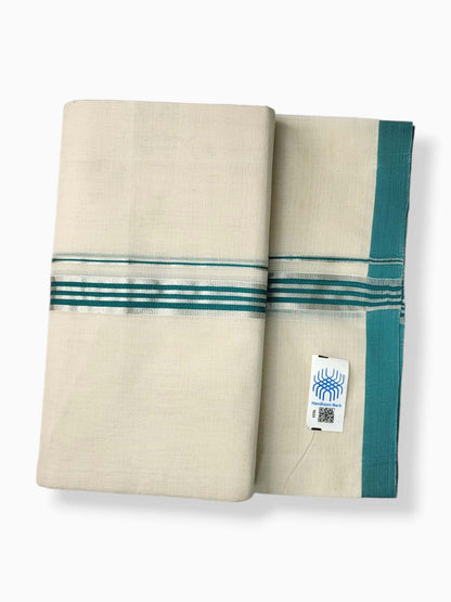  Kerala Balaramapuram Pure Cotton Handloom Mundu/Dhoti 