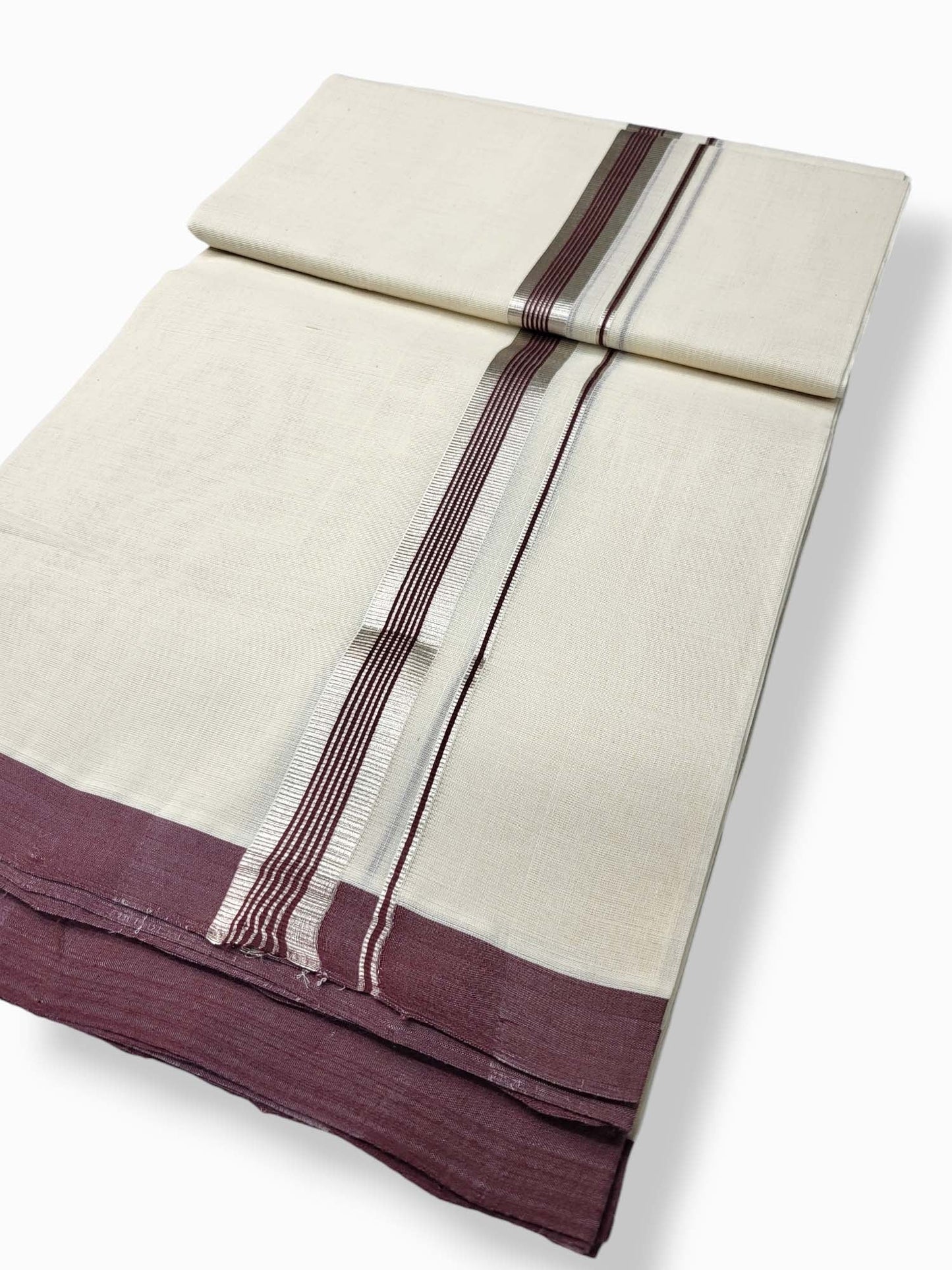  Kerala Balaramapuram Pure Cotton Handloom Mundu/Dhoti 