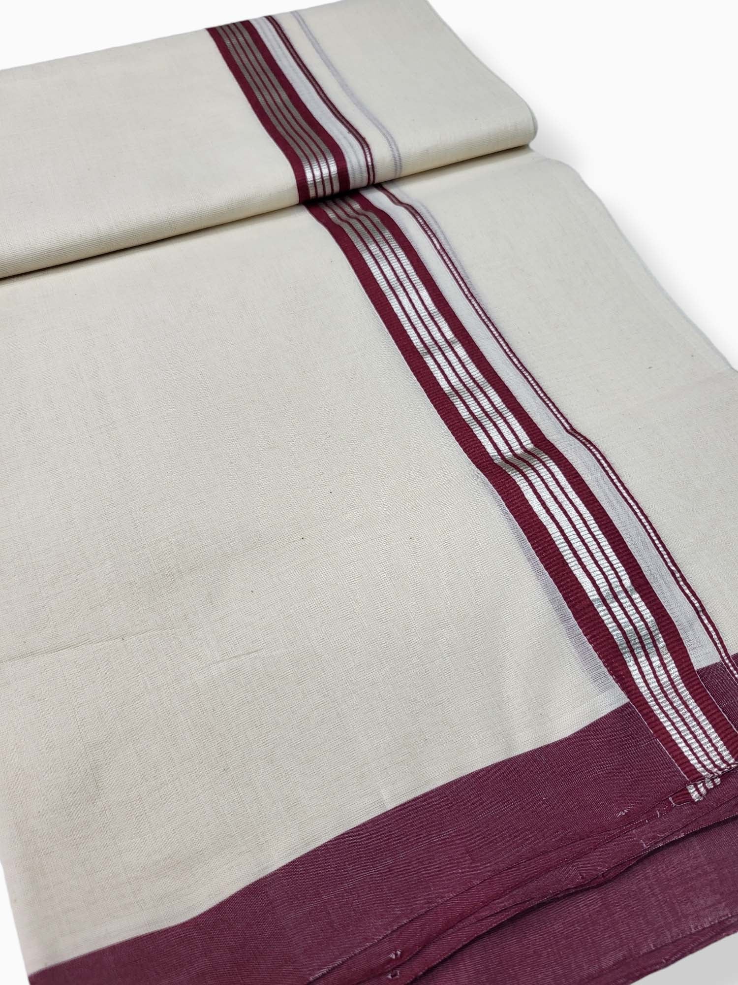  Kerala Balaramapuram Pure Cotton Handloom Mundu/Dhoti 