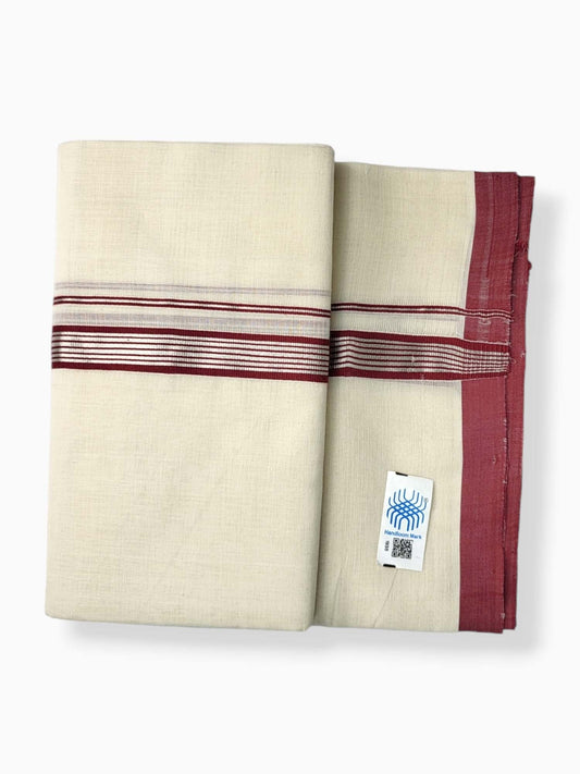  Kerala Balaramapuram Pure Cotton Handloom Mundu/Dhoti 