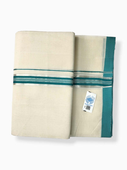  Kerala Balaramapuram Pure Cotton Handloom Mundu/Dhoti 