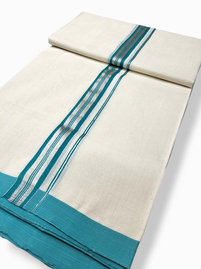  Kerala Balaramapuram Pure Cotton Handloom Mundu/Dhoti 