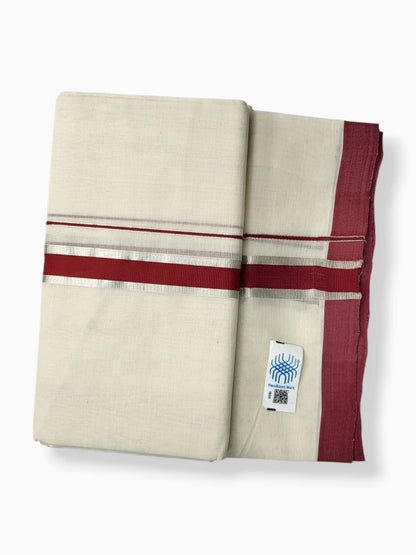  Kerala Balaramapuram Pure Cotton Handloom Mundu/Dhoti 