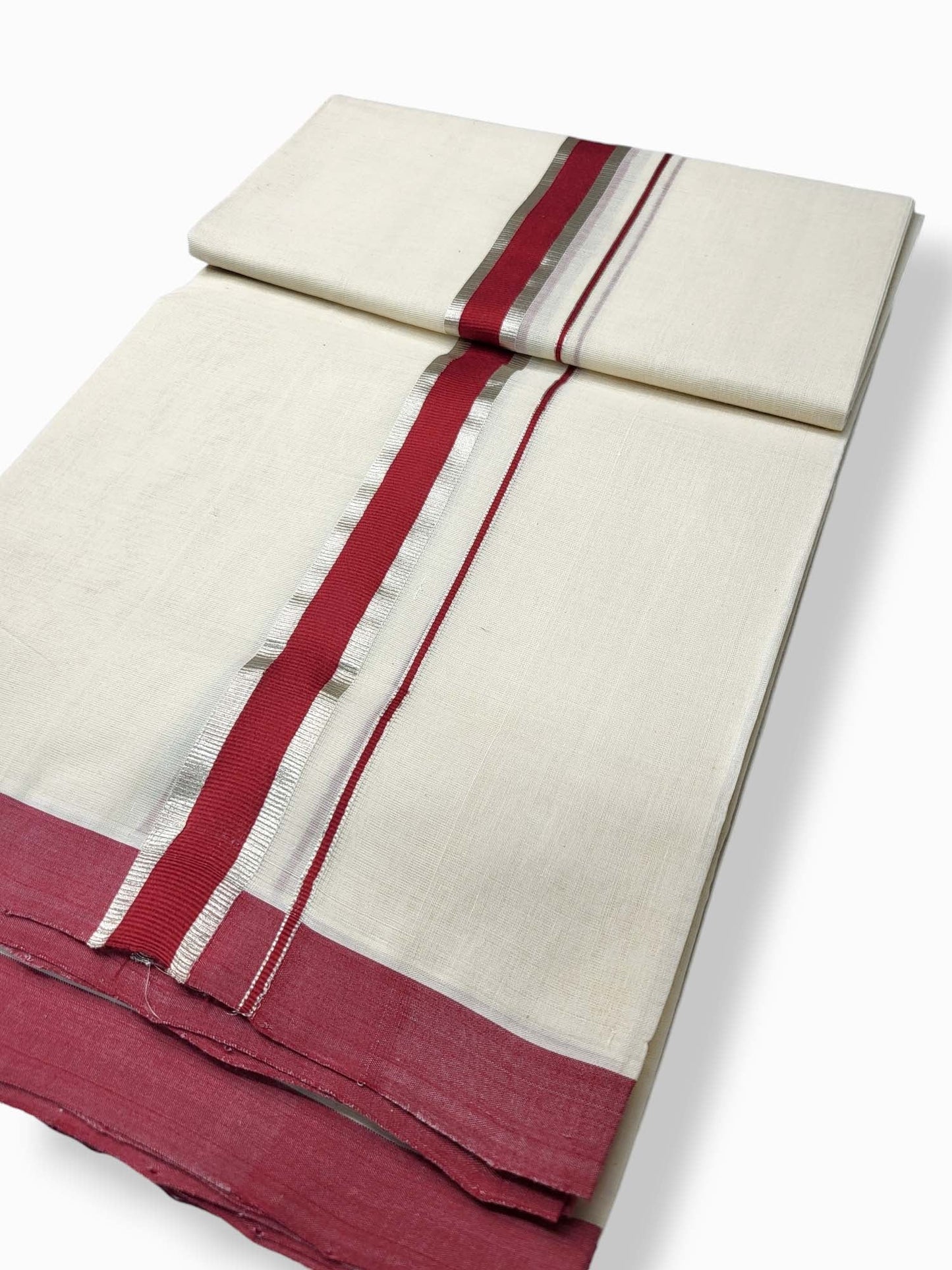  Kerala Balaramapuram Pure Cotton Handloom Mundu/Dhoti 