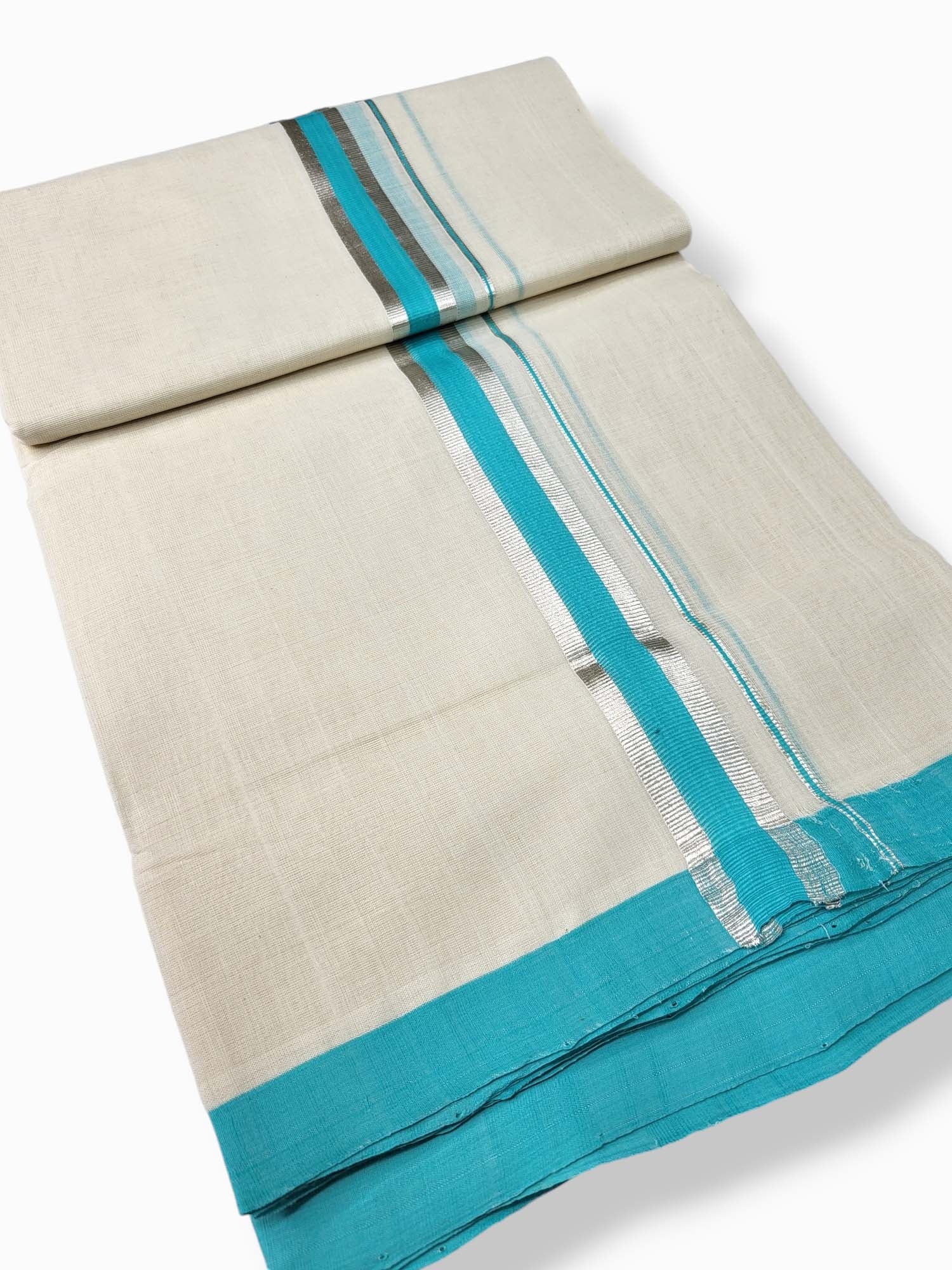  Kerala Balaramapuram Pure Cotton Handloom Mundu/Dhoti 