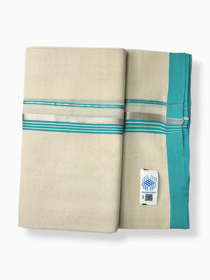  Kerala Balaramapuram Pure Cotton Handloom Mundu/Dhoti 