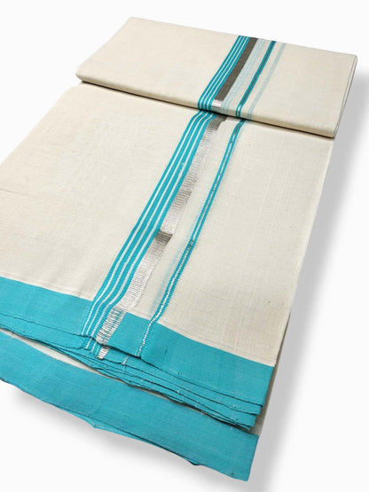  Kerala Balaramapuram Pure Cotton Handloom Mundu/Dhoti 