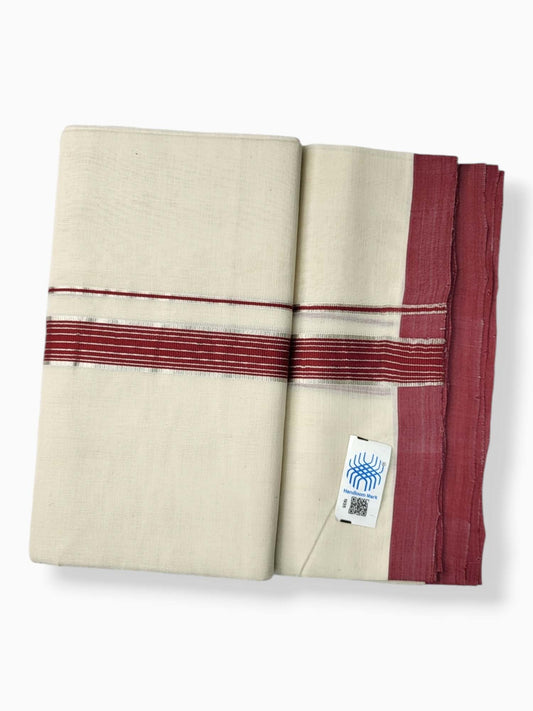  Kerala Balaramapuram Pure Cotton Handloom Mundu/Dhoti 