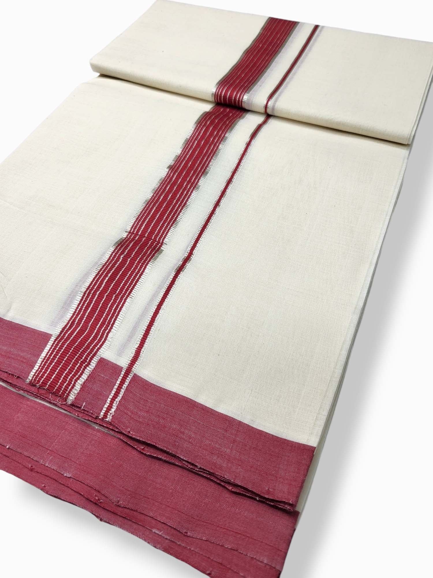  Kerala Balaramapuram Pure Cotton Handloom Mundu/Dhoti 