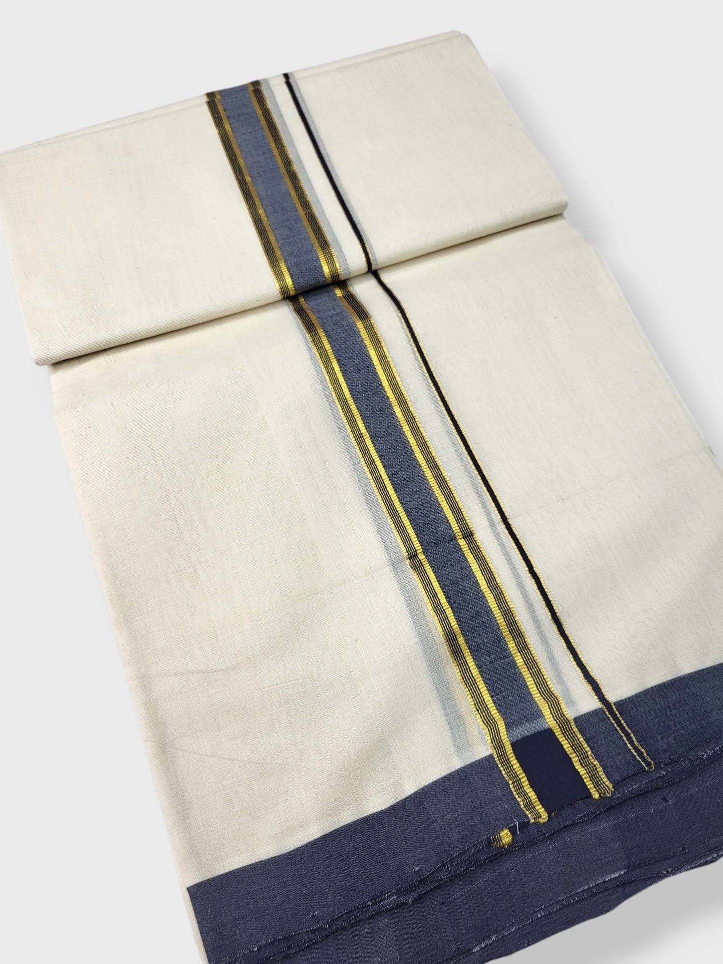  Kerala Balaramapuram Pure Cotton Handloom Mundu/Dhoti 