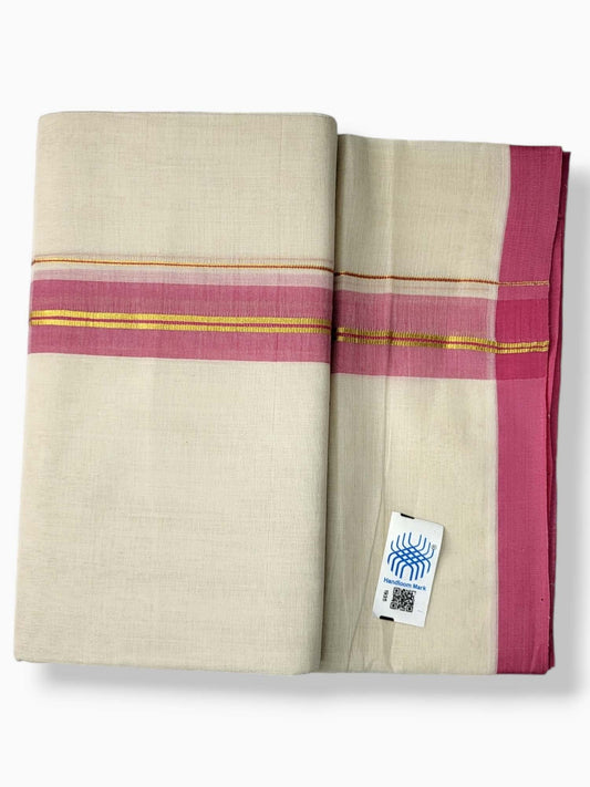  Kerala Balaramapuram Pure Cotton Handloom Mundu/Dhoti 