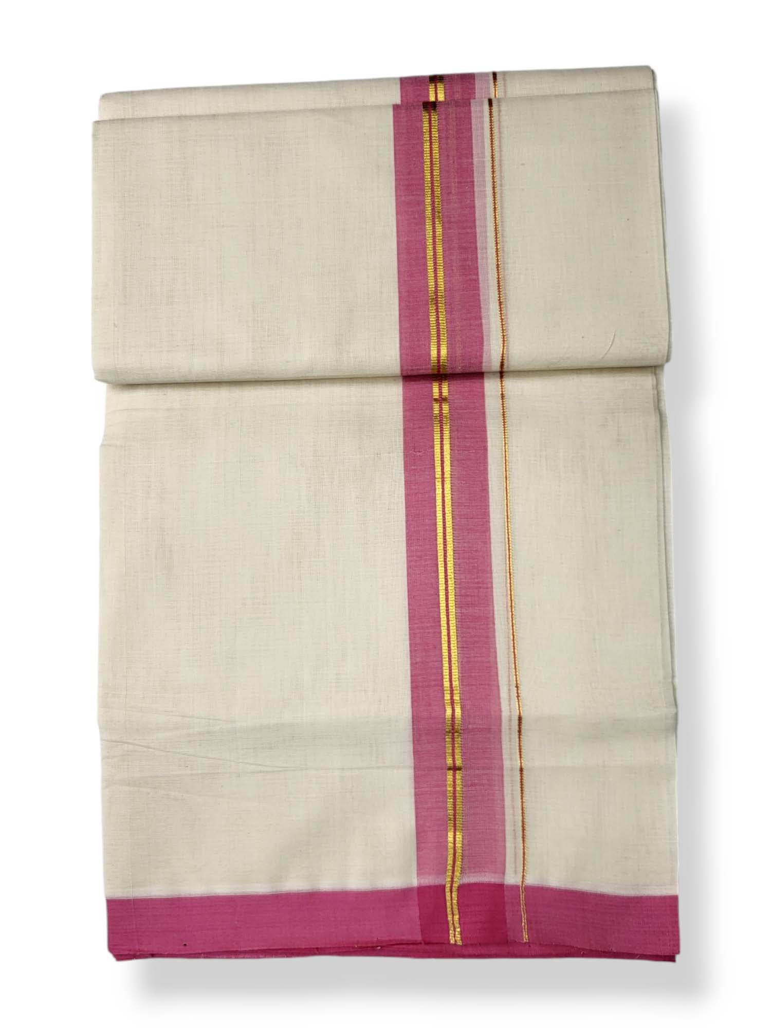  Kerala Balaramapuram Pure Cotton Handloom Mundu/Dhoti 