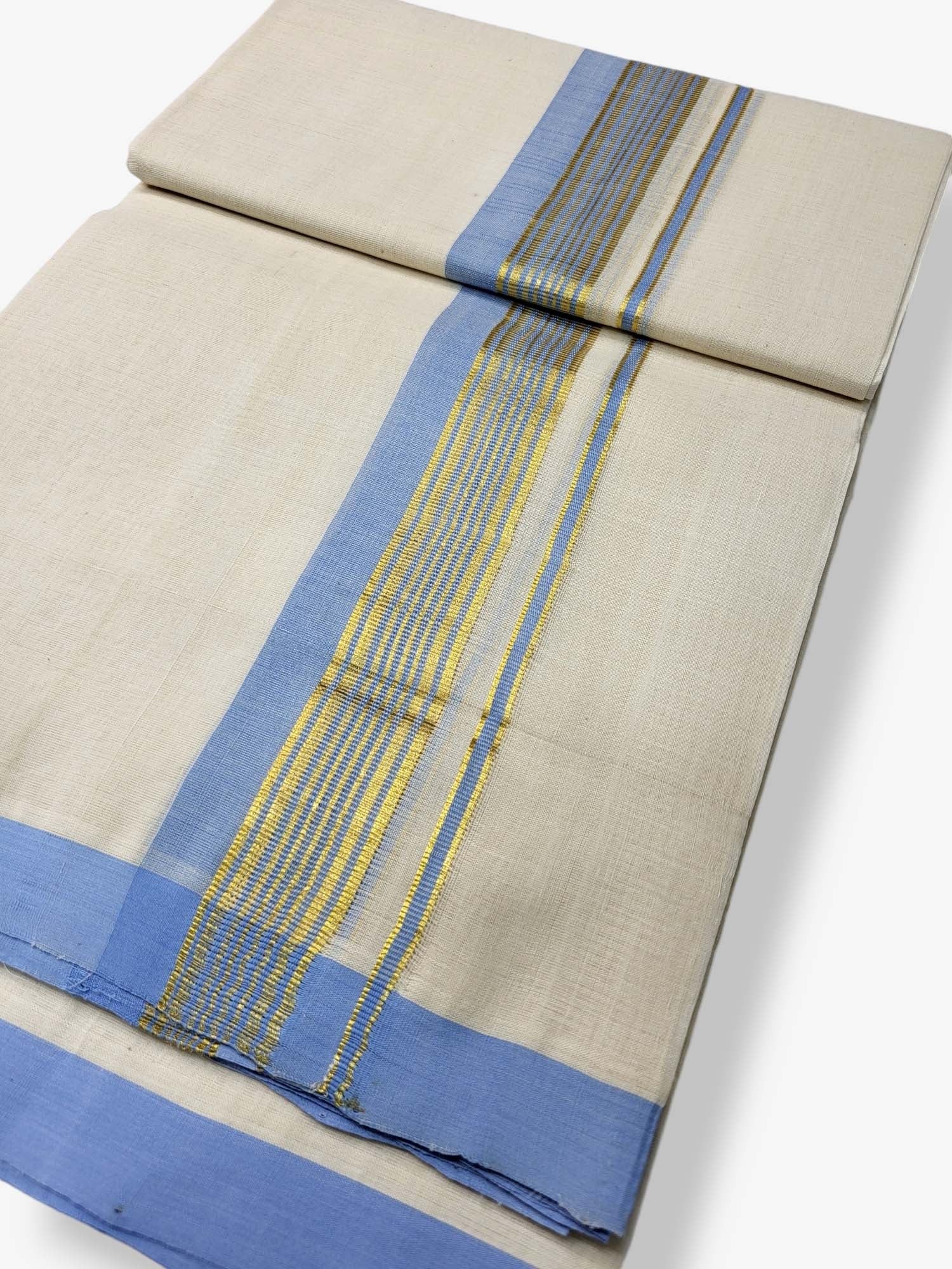  Kerala Balaramapuram Pure Cotton Handloom Mundu/Dhoti 