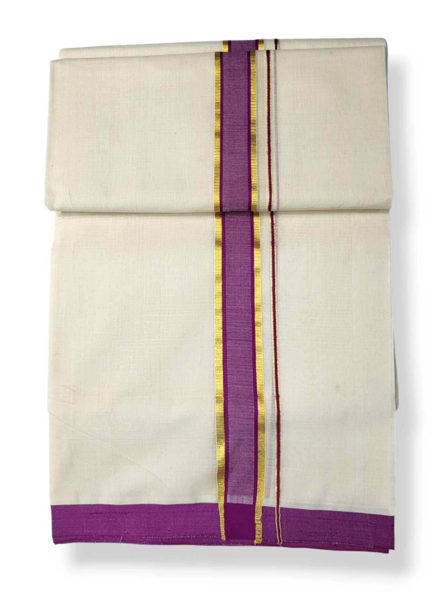  Kerala Balaramapuram Pure Cotton Handloom Mundu/Dhoti 