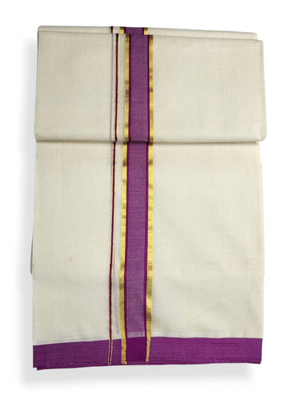  Kerala Balaramapuram Pure Cotton Handloom Mundu/Dhoti 