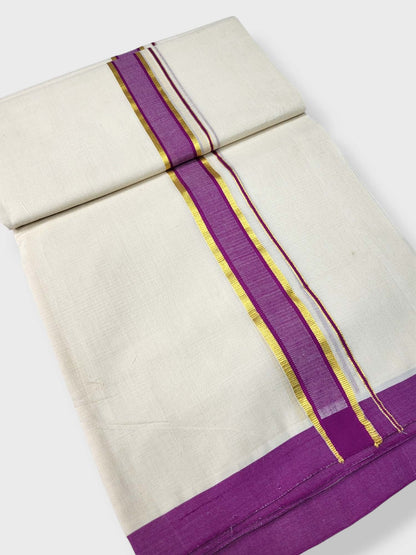  Kerala Balaramapuram Pure Cotton Handloom Mundu/Dhoti 