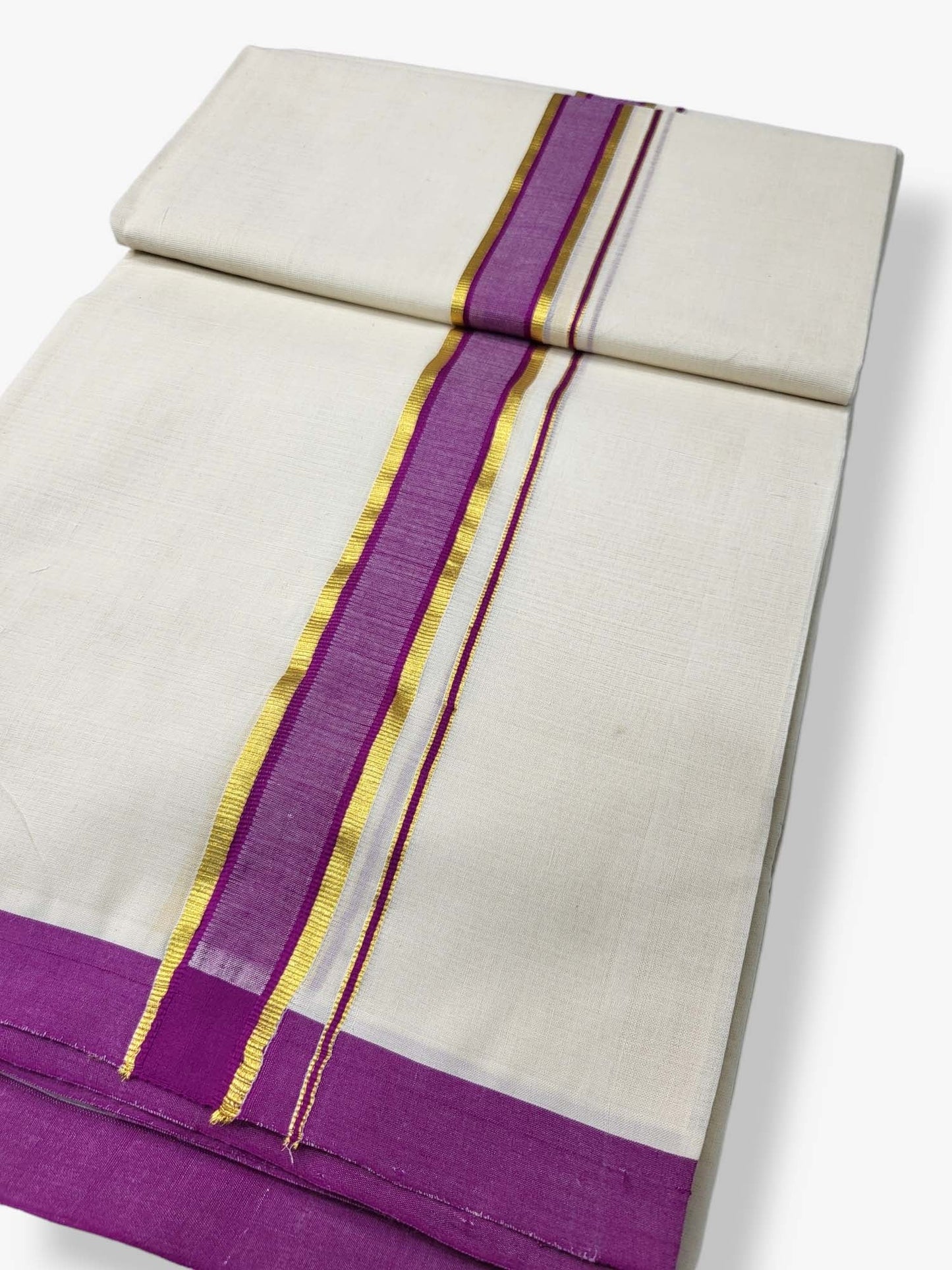  Kerala Balaramapuram Pure Cotton Handloom Mundu/Dhoti 