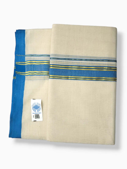  Kerala Balaramapuram Pure Cotton Handloom Mundu/Dhoti 