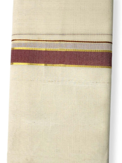  Kerala Balaramapuram Pure Cotton Handloom Mundu/Dhoti 