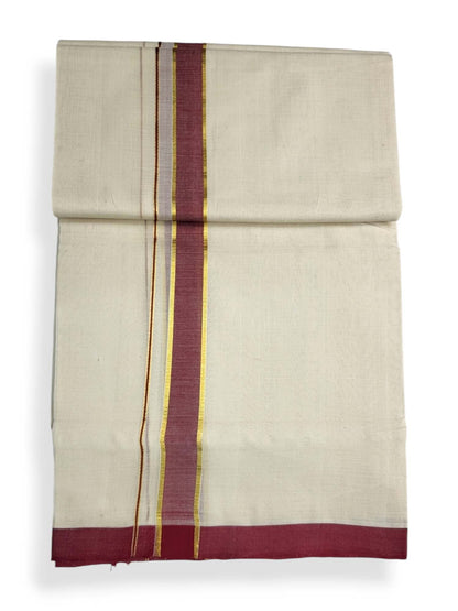  Kerala Balaramapuram Pure Cotton Handloom Mundu/Dhoti 