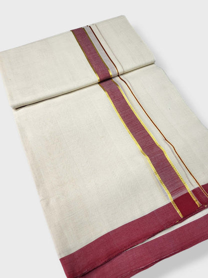  Kerala Balaramapuram Pure Cotton Handloom Mundu/Dhoti 