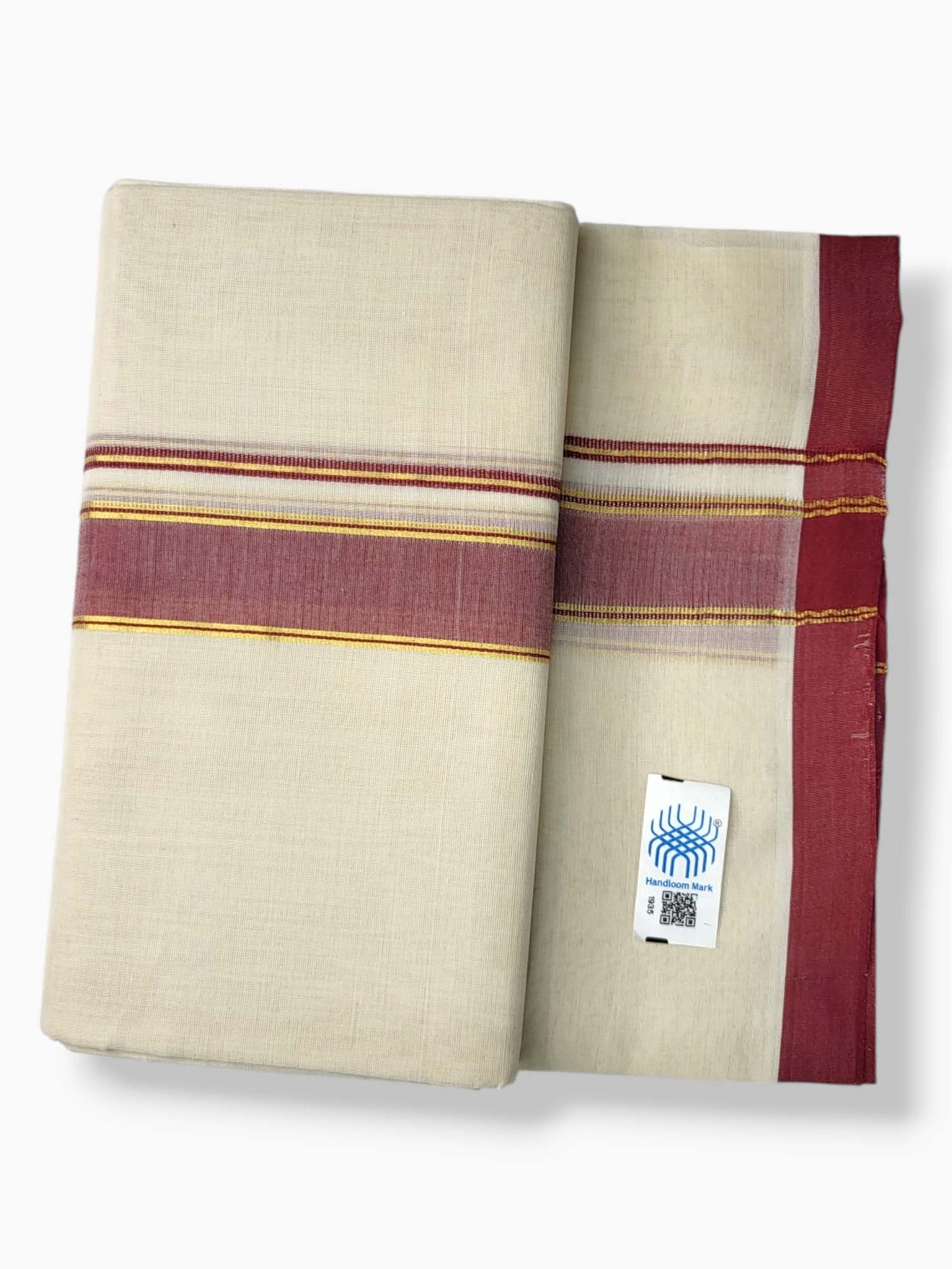  Kerala Balaramapuram Pure Cotton Handloom Mundu/Dhoti 