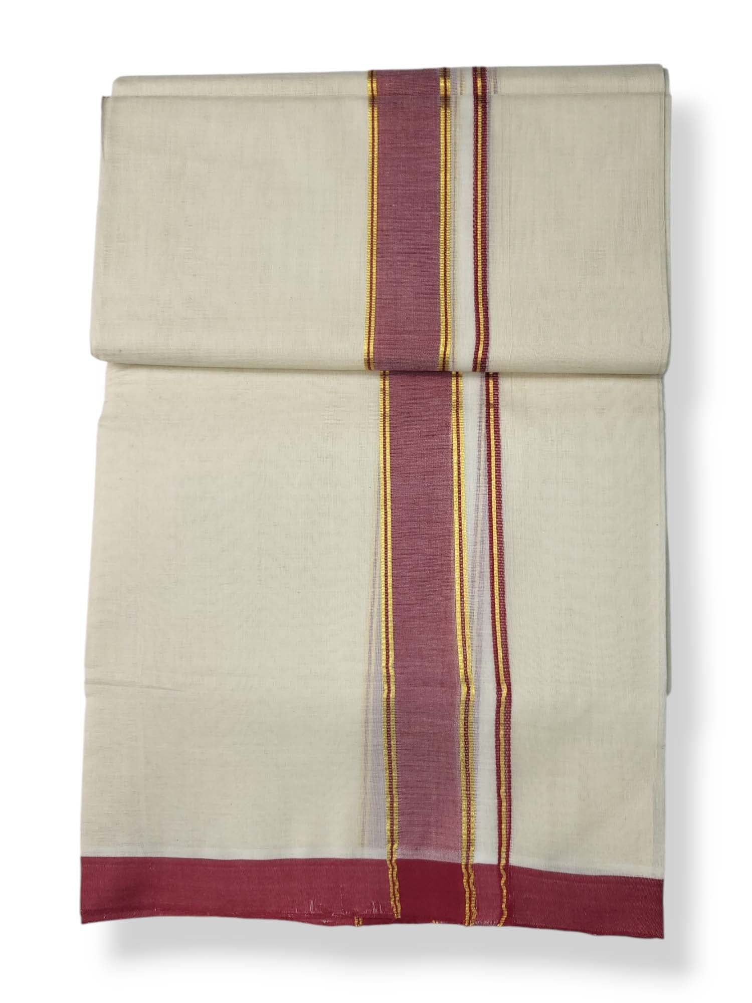  Kerala Balaramapuram Pure Cotton Handloom Mundu/Dhoti 