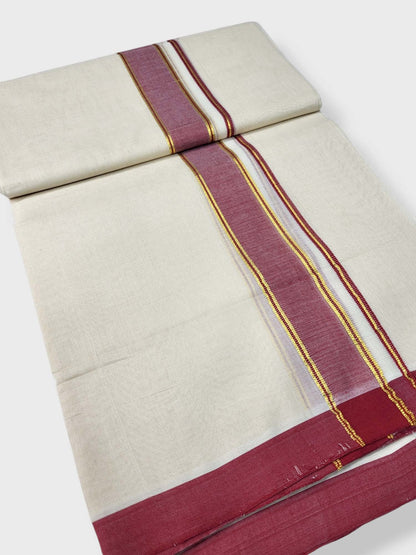  Kerala Balaramapuram Pure Cotton Handloom Mundu/Dhoti 