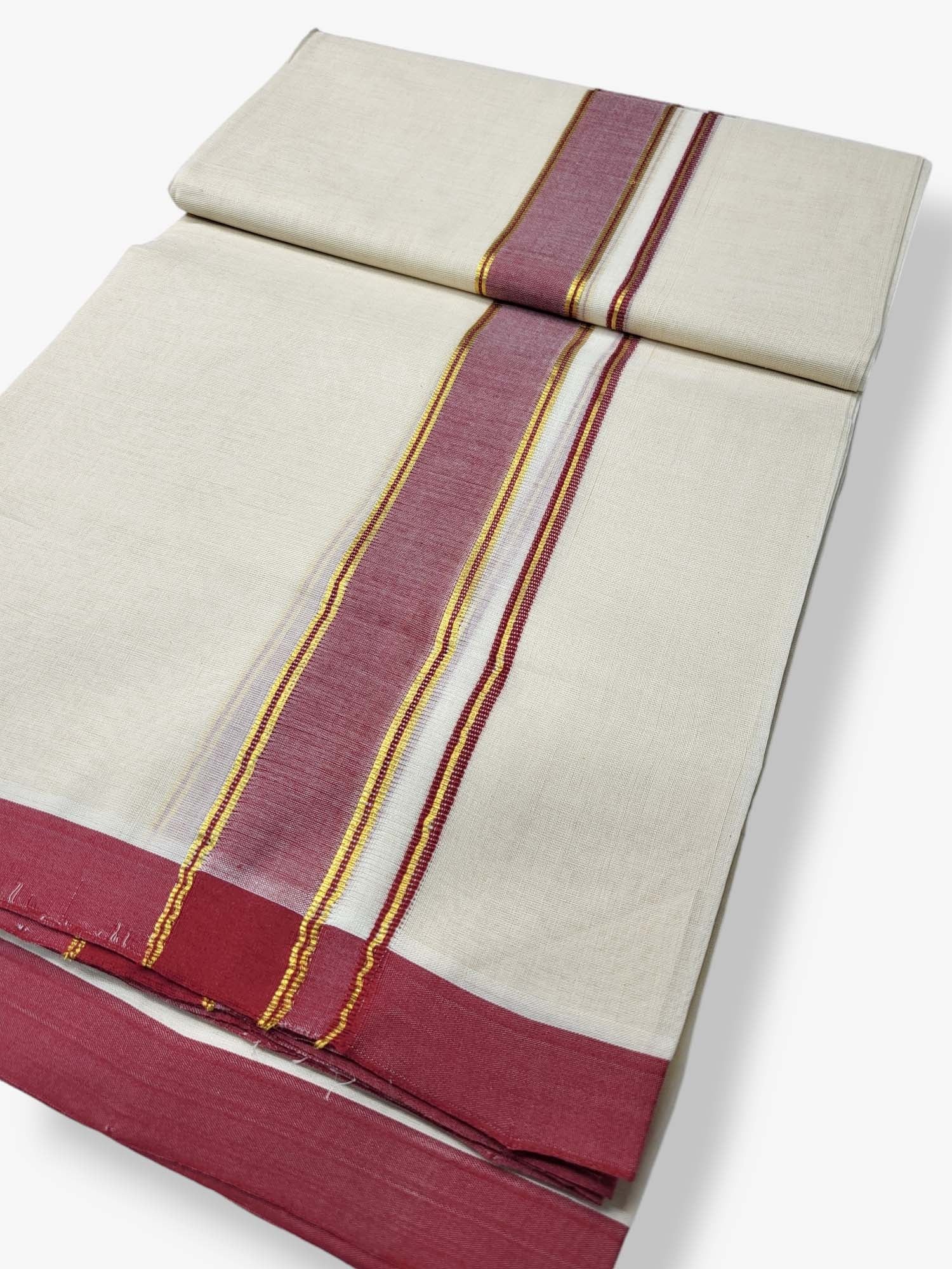  Kerala Balaramapuram Pure Cotton Handloom Mundu/Dhoti 