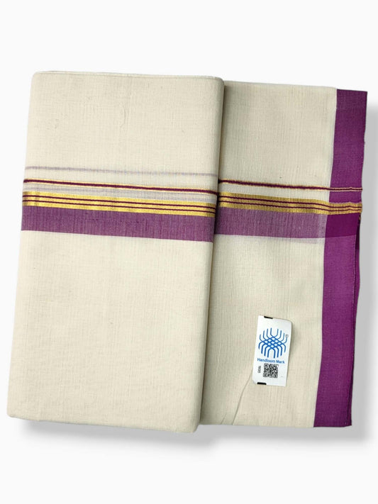  Kerala Balaramapuram Pure Cotton Handloom Mundu/Dhoti 