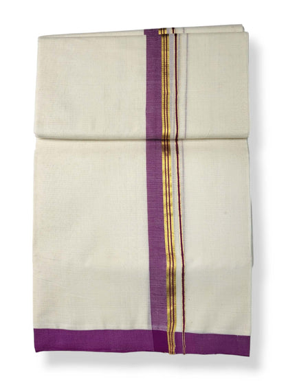  Kerala Balaramapuram Pure Cotton Handloom Mundu/Dhoti 