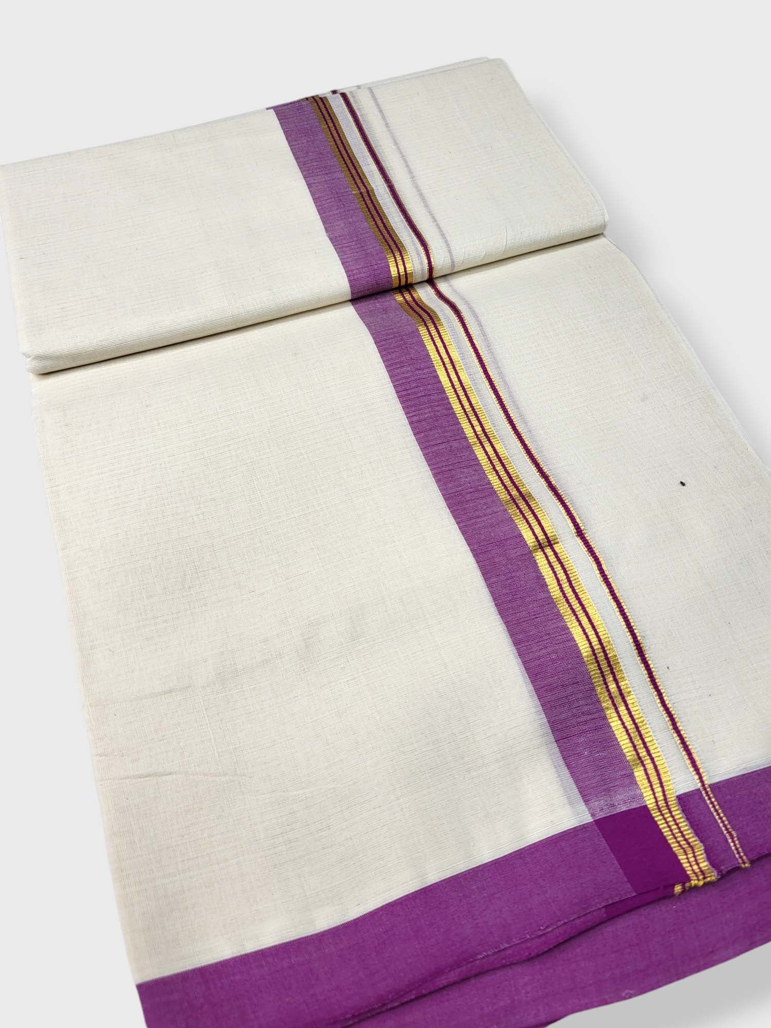  Kerala Balaramapuram Pure Cotton Handloom Mundu/Dhoti 