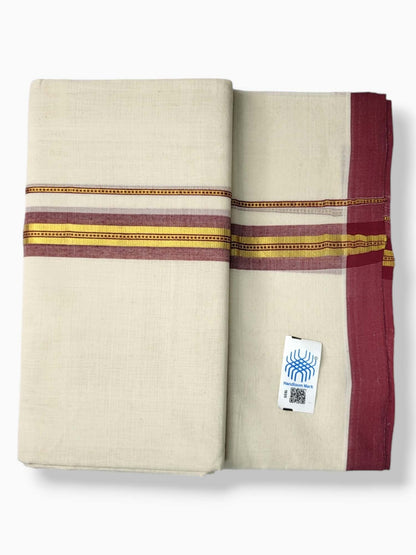  Kerala Balaramapuram Pure Cotton Handloom Mundu/Dhoti 