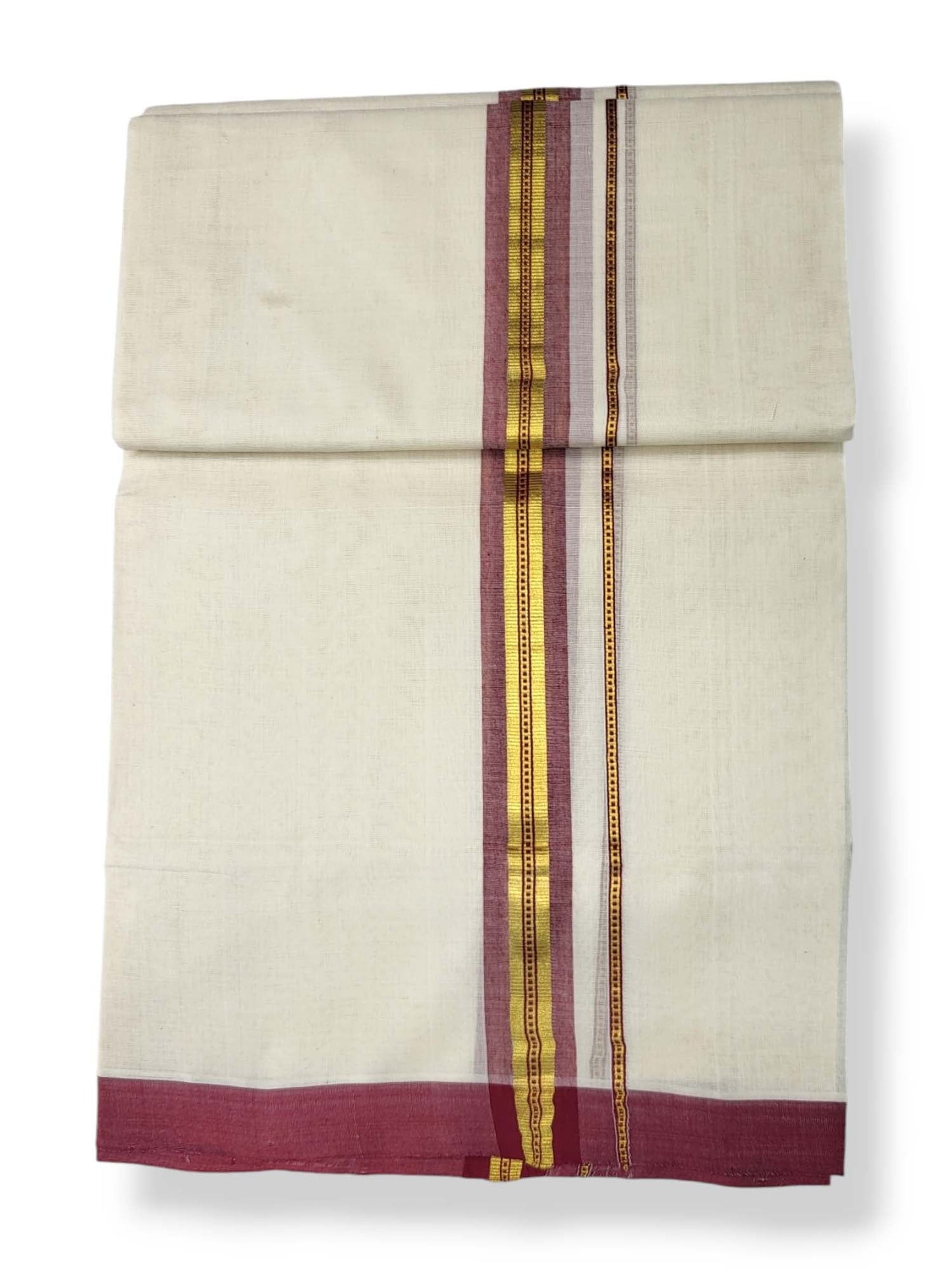  Kerala Balaramapuram Pure Cotton Handloom Mundu/Dhoti 