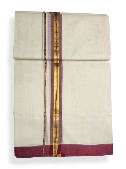  Kerala Balaramapuram Pure Cotton Handloom Mundu/Dhoti 