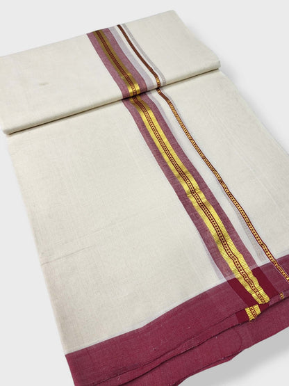  Kerala Balaramapuram Pure Cotton Handloom Mundu/Dhoti 