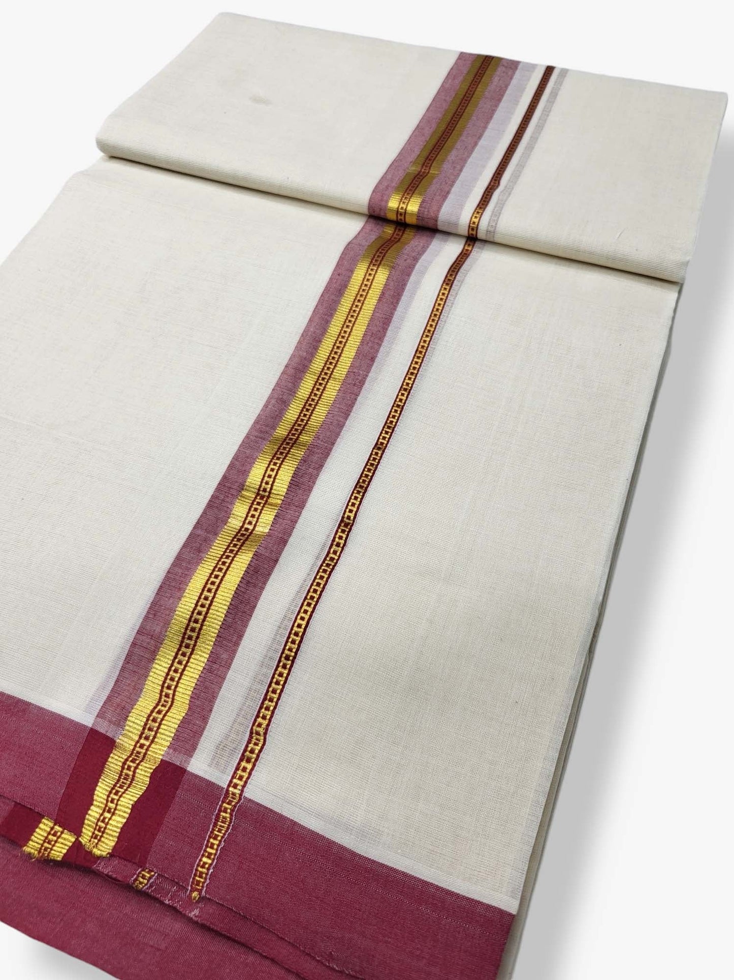  Kerala Balaramapuram Pure Cotton Handloom Mundu/Dhoti 